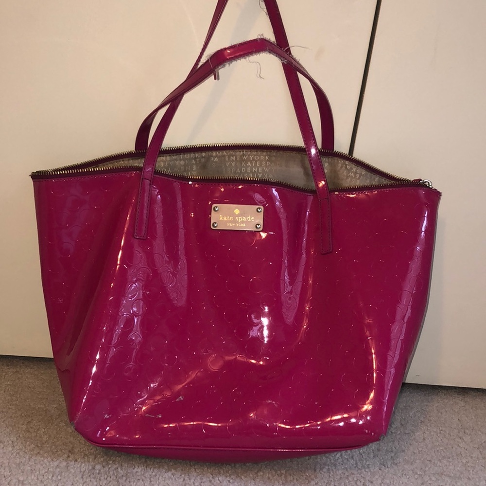 Kate Spade Pink Patent Leather Tote/Shoulder Bag